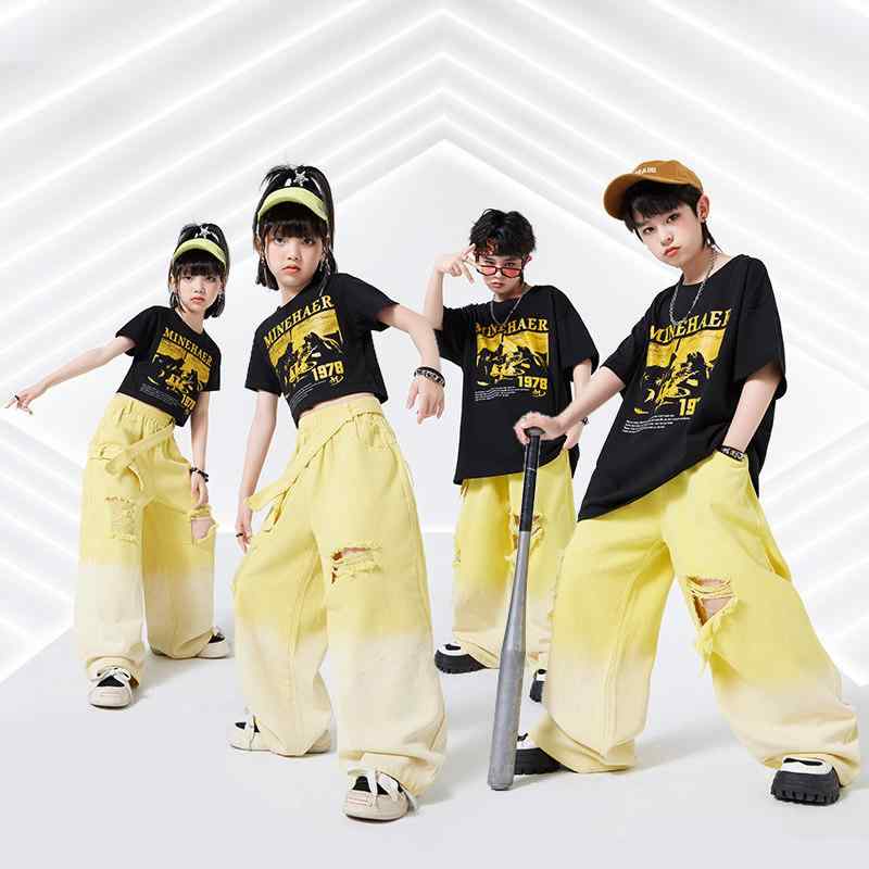ダンス衣装 キッズ 男の子 女の子 ヒップホップ ジャズダンス 夏 ステージパフォーマンス ファッション クールスタイル ストリートダンス グループ用 かっこいい