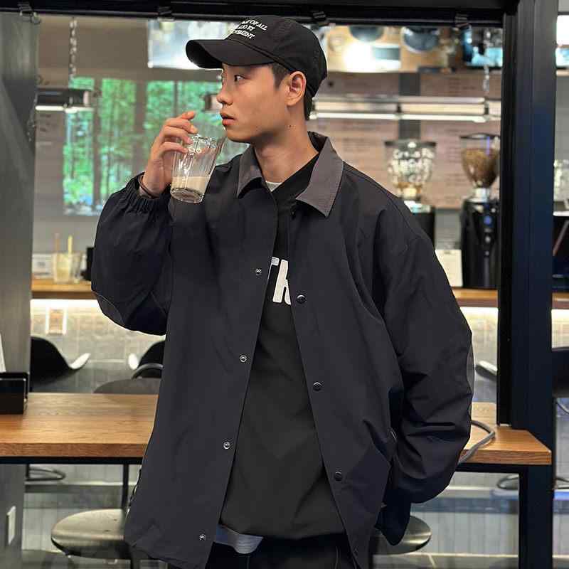 秋冬 心地好い 雨合羽 うつり変わり コーチジャケット 照明ランプ色合い 長袖 アウター 普段使い走り 軽さ 伸ばすこと