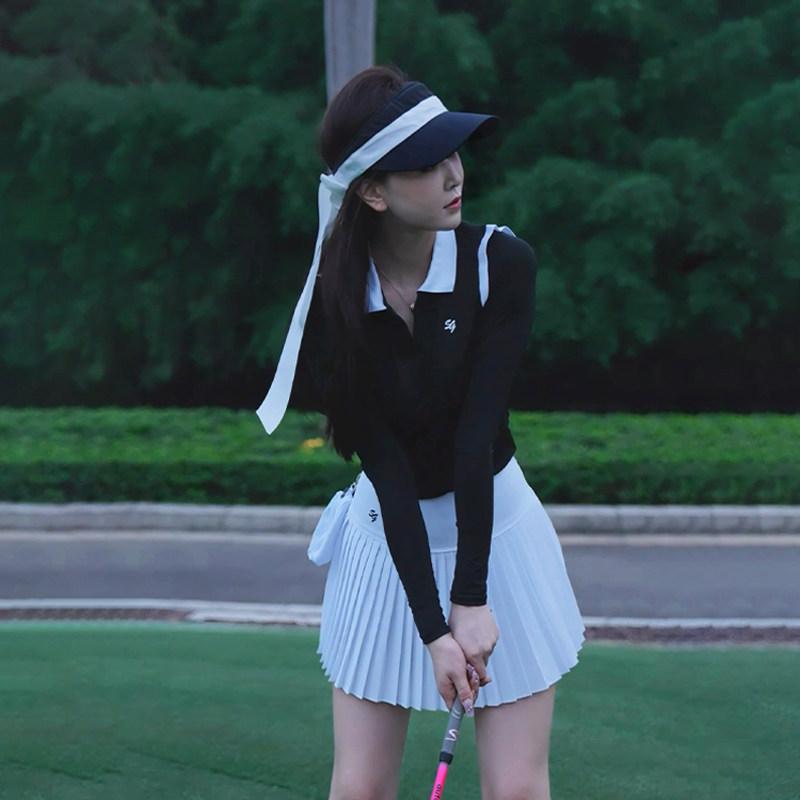 ゴルフ御召しもの レディース 春夏 長袖 ティーシャツ 人付き合い冷感 UV取りすてる 伸縮性 Vのど首 ポロ色合い か細い相応う 軽さ原料品 吸湿速乾 通気性 役立つこと性 2点書き割り