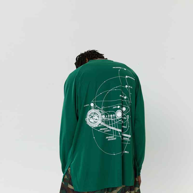 長袖 Tシャツ スポーツ トレーニング 通気 速乾 惑星軌道 プリント デザイン バスケットボール バドミントン トップス メンズ 男性用 吸湿 軽量 アウトドア アクティブウェア 4,491円