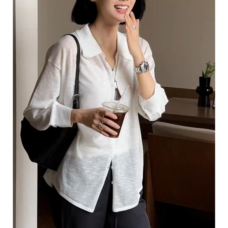 照明ランプ色合い 長袖 ジレー レディース 韓国  夏 流行り物  か細い 百搭 トップス トップ 口さかしい 座標