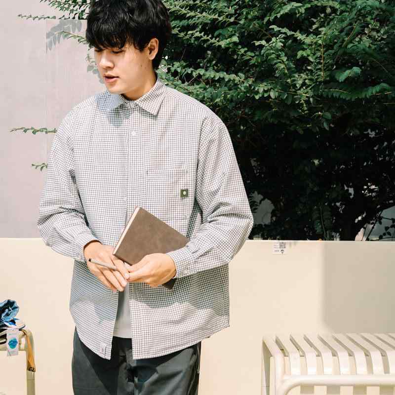 長袖 シャツ 格子柄 チェック柄 日系 ゆったり ルーズフィット カップル ユニセックス トップス 日常使い カジュアルスタイル