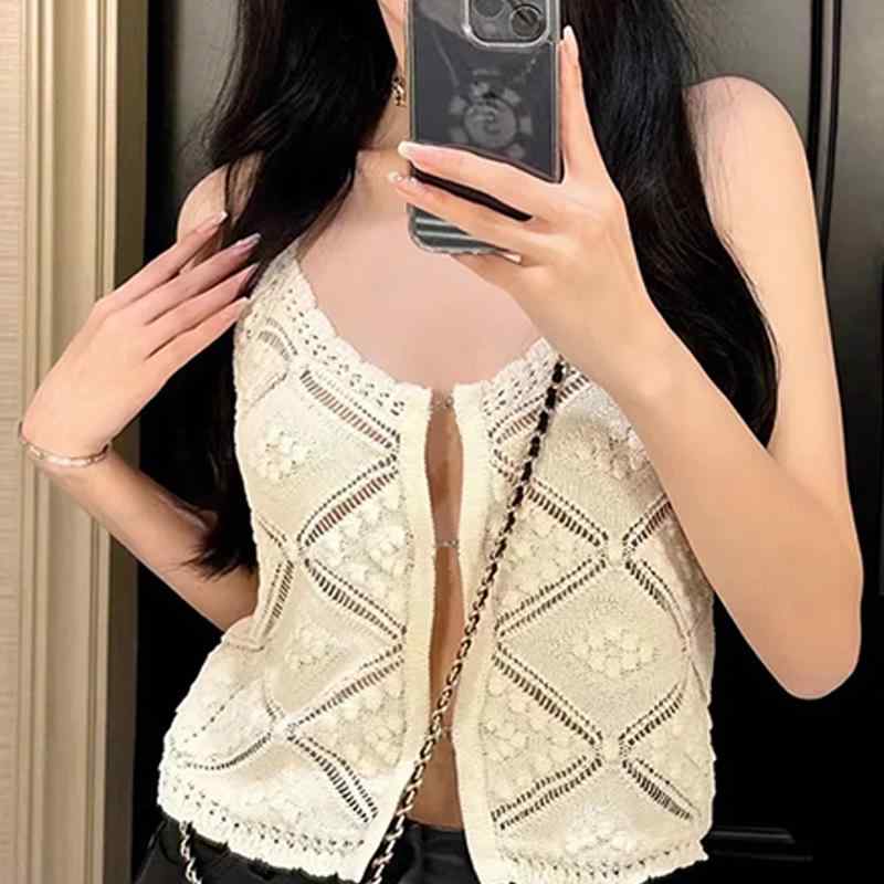 ニット キャミソール レディース 春夏 フレンチスタイル インナー トップス 修身 ショート丈 アウター 着用 細身シルエット 軽量 伸縮性 綿混 ベーシック 普段使い 通勤用 カジュアル ブラック ホワイト グレー ピンク アイボリー