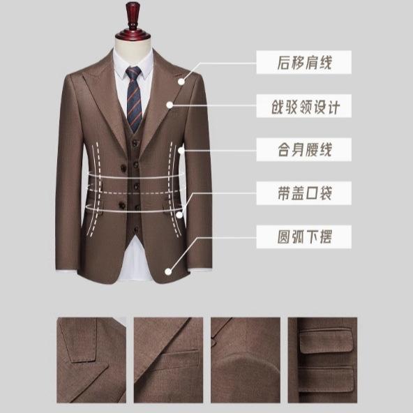 メンズスーツセット ウェディングタキシード 男性用礼服 羊毛素材 新郎用結婚式 軽量高級感 ビジネス正装 スリムフィット ウール混 フォーマルウェア タキシードジャケット ベストパンツ セットアップ｜リバーパディ