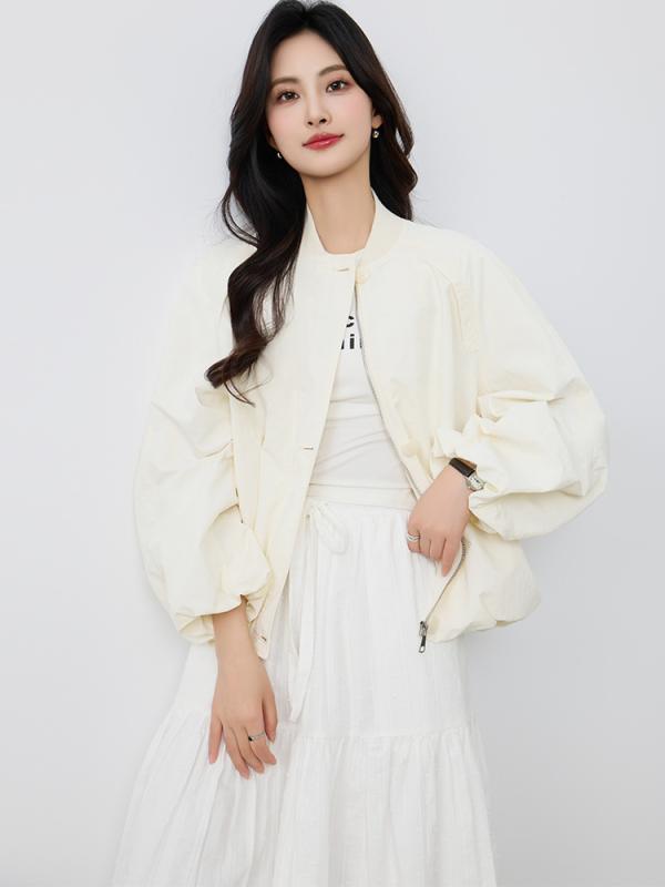 レディース 棒球服 厚地の外套 相応う ゆったり トップス 心地好い 普段使い走り 春夏 薄っぺら ジップアップ 防晒 軽さ 通気性 綿織物混 うつり変わり 黒いこと 薄墨色 米国海軍 サクラ色
