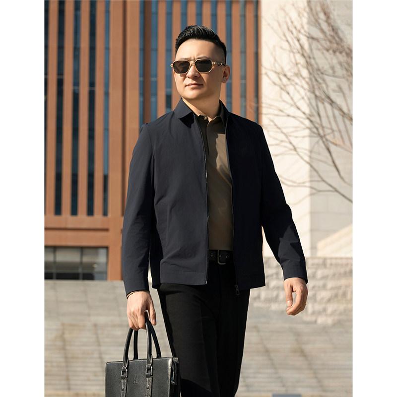 ジャケット メンズ 春 薄手 軽量 シンプル 単色 スタンドカラー ジッパー カジュアル ビジネス 通勤 普段使い アウター