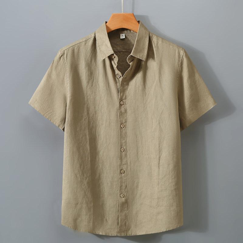 プルオーバー メンズ 短袖 リネン 夏用 薄っぺら 通気性 吸湿速乾 ゆったり 照明ランプ色つや 綿麻 雑ぜ合わせる 軽さ 心地よい 普段使い走り トップス