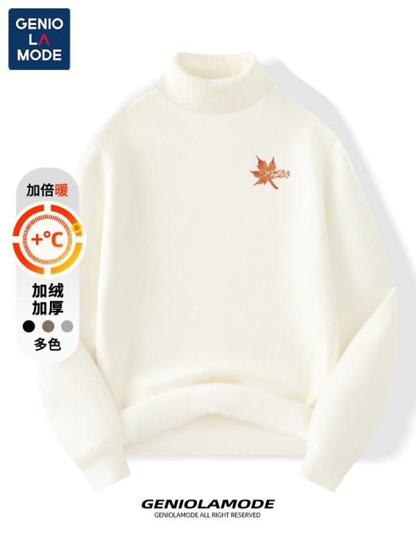 ニット セーター メンズ 秋冬 紅葉柄 インナー 厚手 ハーフタートルネック 暖か レイヤリング トップス ニット生地 カジュアル 普段使い 4,256円
