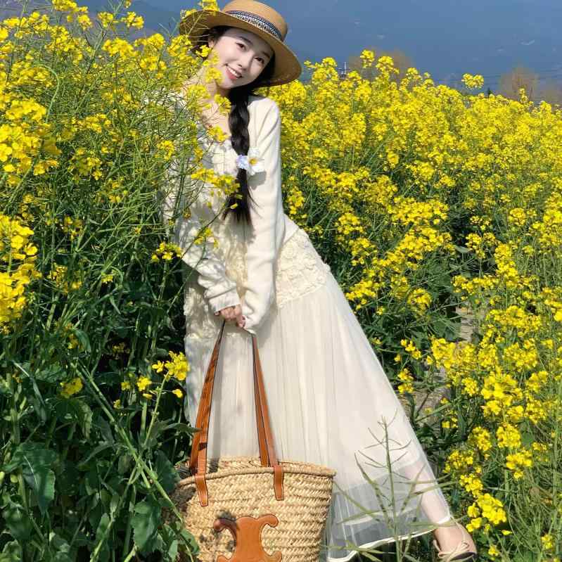 スカート セット レディース 春 韓国 かわいい コーディネート 花畑 観光 写真撮影 ドーパミン カラー フレア シルエット 軽量 素材 ピンク イエロー グリーン 系