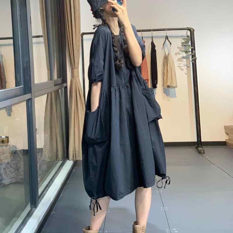 衣装 レディース 夏 ゆったり 綿 大型衣嚢 凝った ビッグ影ぼうし 個人的特徴 大きめ大きさ ぽっ自転車相応う 普段使い走り 軽さ 通気性 広々とした ボヘミアン表現スタイル