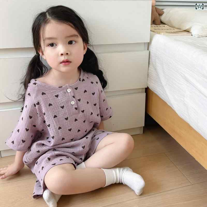 パジャマ 親子 ガーゼ 綿100% ゆったり 涼しい 夏 部屋着 メンズ レディース キッズ 寝巻きセット 4,358円