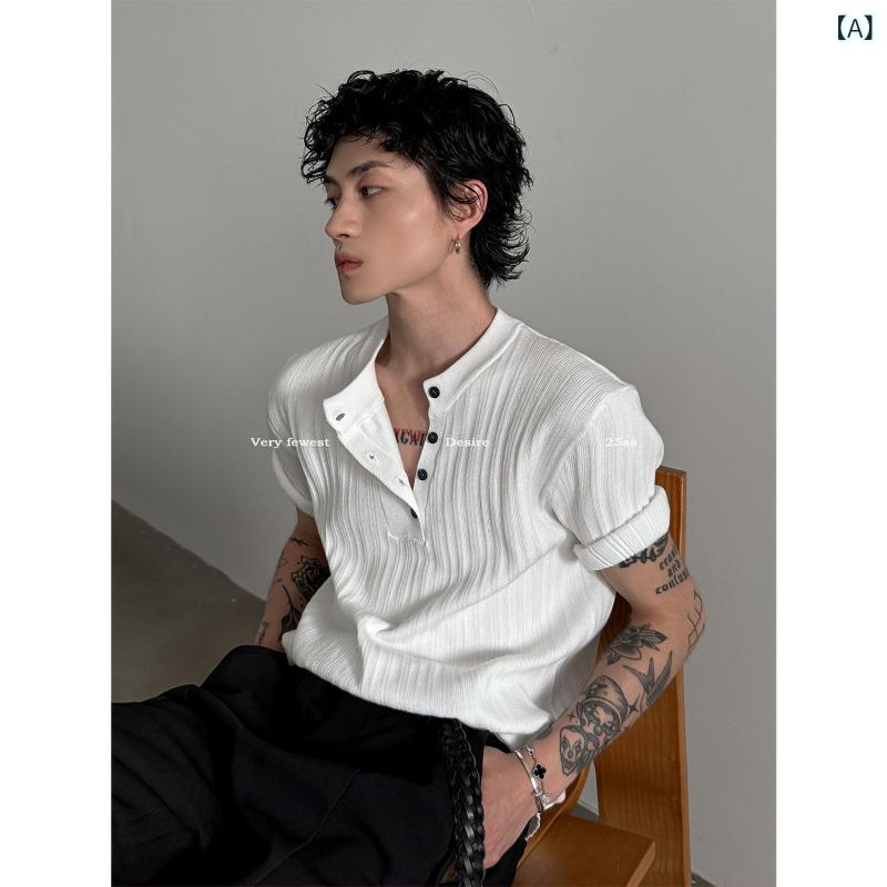 レディース ニット トップス ヘンリーネック 短袖 Tシャツ 夏用 通勤用 伸縮性 肌触り プルオーバー ソフト 快適 軽量 吸湿速乾 上品 クラシック スタイル 高級感