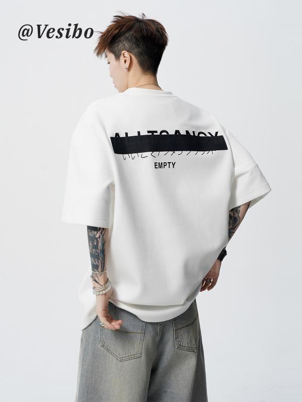 Tシャツ メンズ 夏用 アメリカン プリント グラフィティ ストリート ファッション カジュアル トップス 半袖 合わせやすい ストリート スタイル