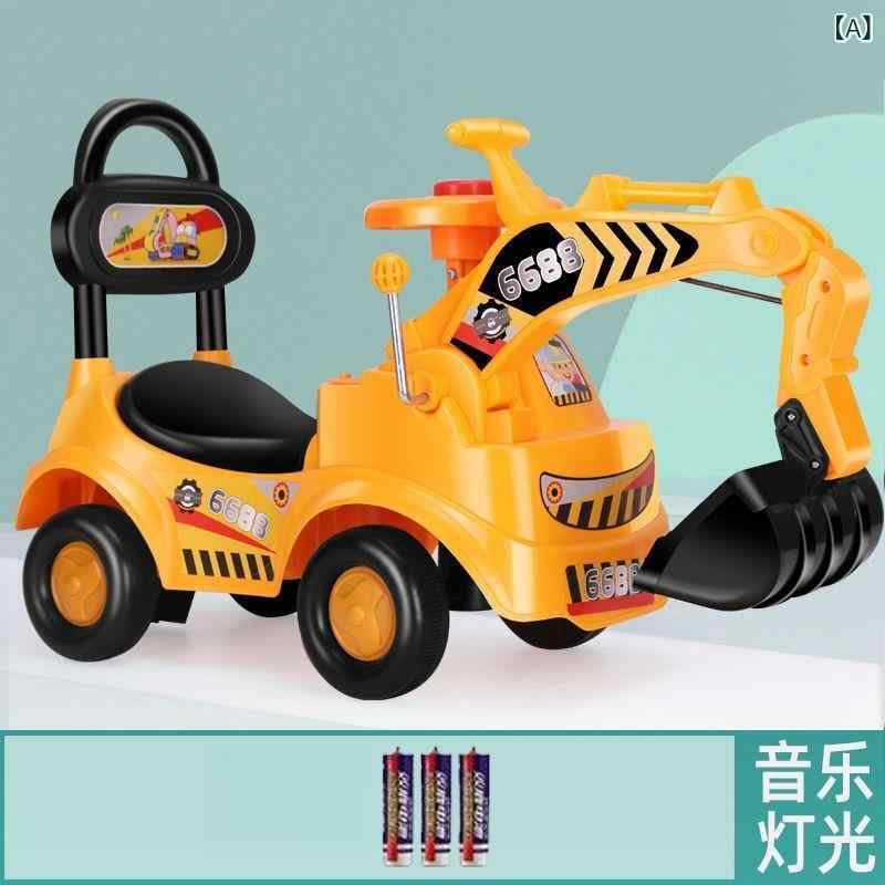 キッズ 乗用 発掘機 玩具 大型 工事車 滑行 機能 座席付き 安全 設計 屋外 遊び 対応｜リバーパディ