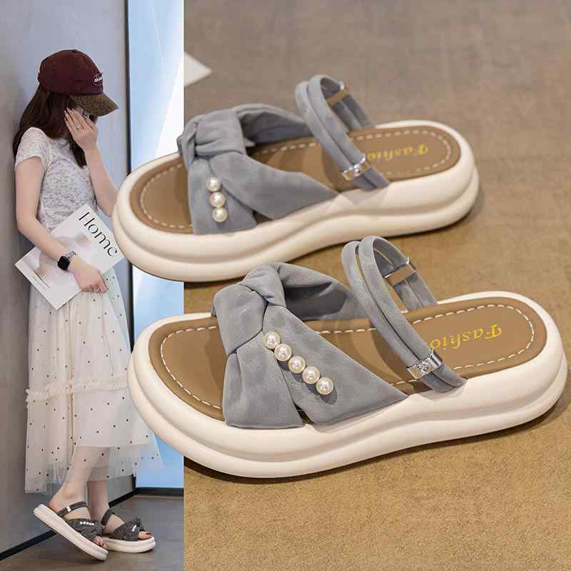 サンダル レディース 夏用 厚底 ローマ風 ビーチ かわいい スカート 合わせ 2way 軽量 通気性 クッション ソール 履き心地 良い