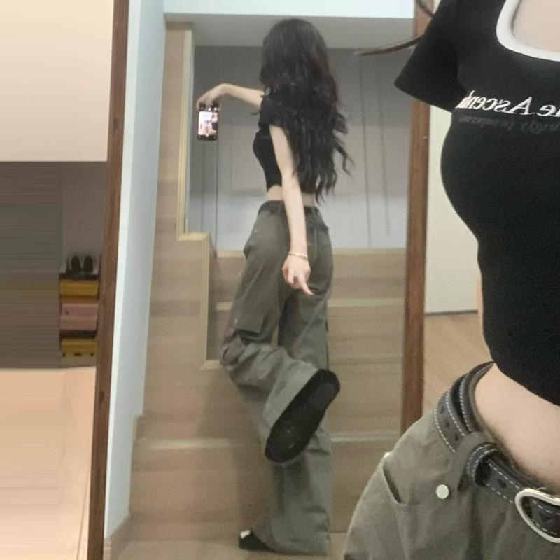 レディース 夏用 カーゴパンツ ご機嫌酉の方角 ワイドレッグ 透け透け 速乾 緑であること ミリタリー表現スタイル アウトドア 普段使い走り 軽さ 伸縮性