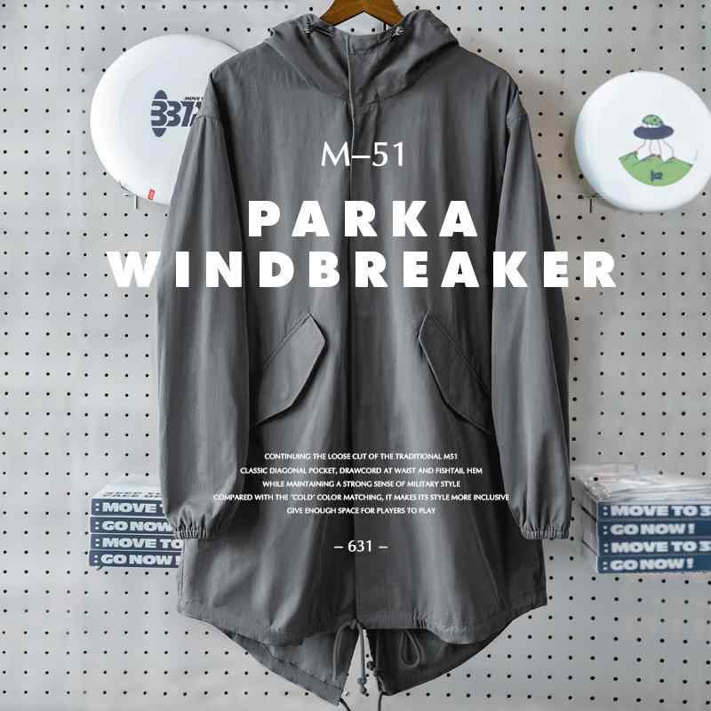 コート メンズ ミリタリー風 レトロ フード付き フィッシュテール ロング アウター 春 軍服風 ビンテージスタイル トレンチコート 普段使い 耐久性 切り替え
