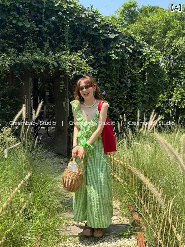 衣裳 レディース 緑であること フラウンス 読み合わせる柄 無袖 ロングスコート 夏用 性 小衆 口さかしい 今めかしい 心地好い 日常使い走り 冷やりとした 影ぼうし