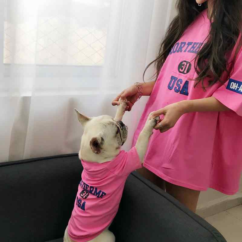 愛玩動物 ティーシャツ 親子お一揃い 短袖 夏用 綿100% 小型犬 猫用 好いたらしい 軽さ 通気性 冷やりとした 御召しもの トップス 座標