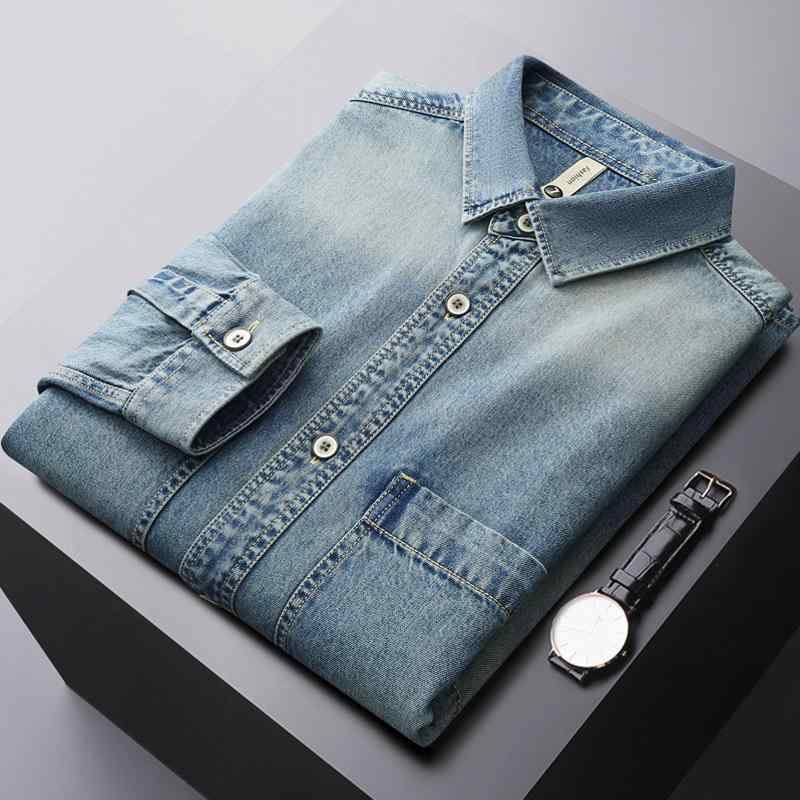 メンズ 長袖 ジーンズプルオーバー トップス 綿原料品 返り咲き 水洗いする工業 やり方服表現スタイル 成人男性用 ゆったり影ぼうし ライトウェイト 伸縮性 吸湿速乾 通い用 普段使い走り 心地よい 秋冬 座標