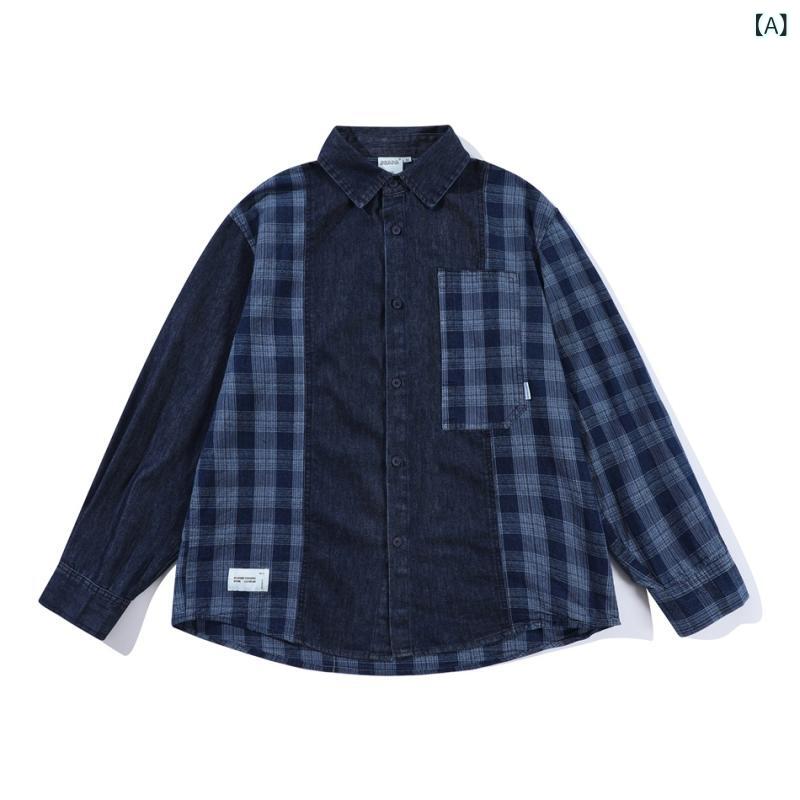 メンズ プルオーバー トップス 牛仔布 ジーンズ ビンテージ 返り咲き 填まる ゆったり 広広とした 影ぼうし うつり変わり  長袖 心地よい 普段使い走り  表どおり 流行り物 軽さ 通い 通学 アウトドア 秋冬 座標