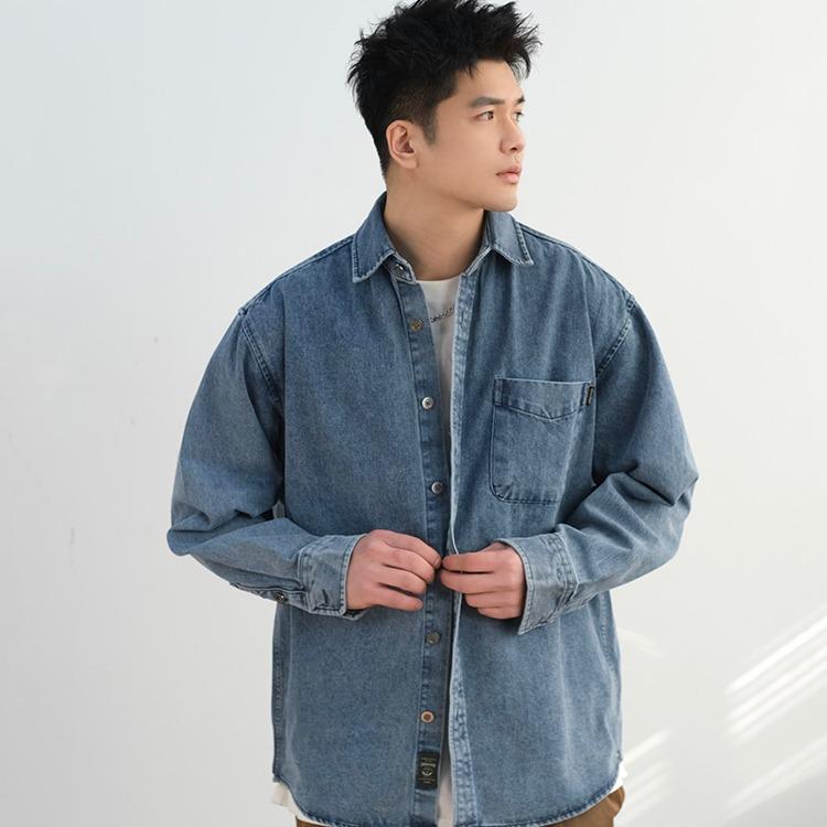メンズ コート 牛仔 ジャケット 長袖 シャツ トップス 秋冬 装い 休? カジュアル スタイル 百搭 コーディネート デニム 素材 軽量 伸縮性 吸湿速乾 ブラック ネイビー ベージュ