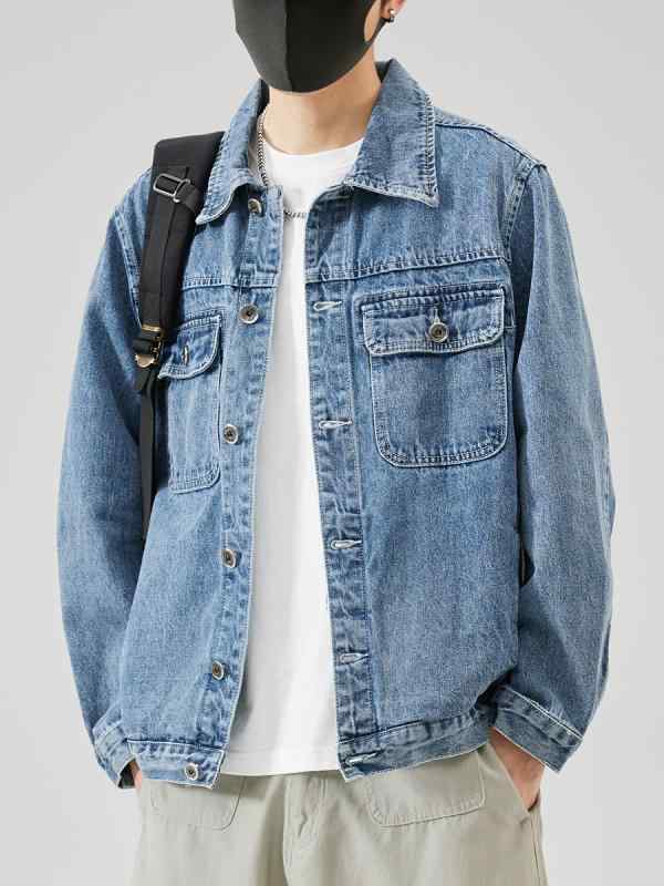 メンズ ジャケット 秋冬 牛仔 復古 デニム コート 男性用 日系 フィット ワークウェア ジャケット 軽量 通勤 普段使い アウトドア 伸縮性 吸湿速乾