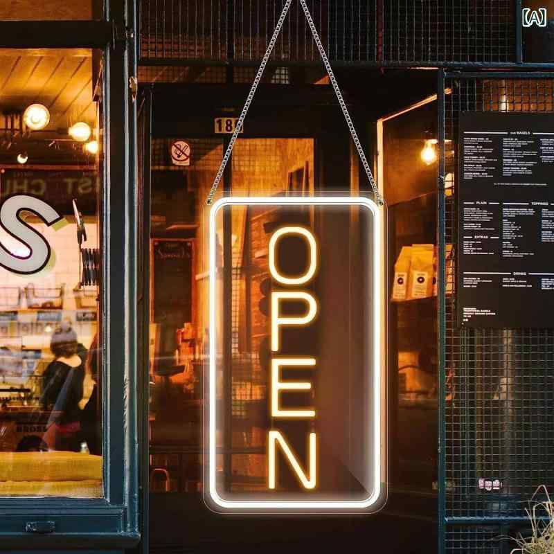 LED ネオンサイン 透明 アクリル OPEN 看板 店舗 営業 標識 装飾 ライト USB 電源 ショップ ディスプレイ 照明 インテリア デコレーション