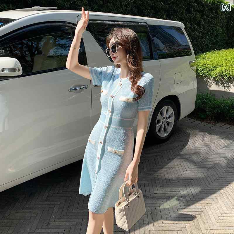 衣装 レディース 夏 編み物 短袖 丸首 収腰 A生産ライン 薄っぺら 軽さ 伸縮性 か細い 心地よい 普段使い走り お上さんらしい影ぼうし