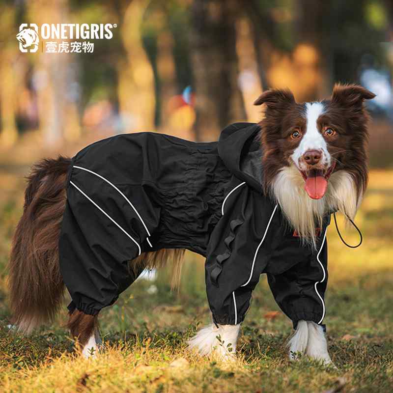犬用 レインコート 中型 大型犬 フード付き 四脚 全覆い 防水 雨披 ペット服 アウトドア 散歩用 軽量 伸縮性