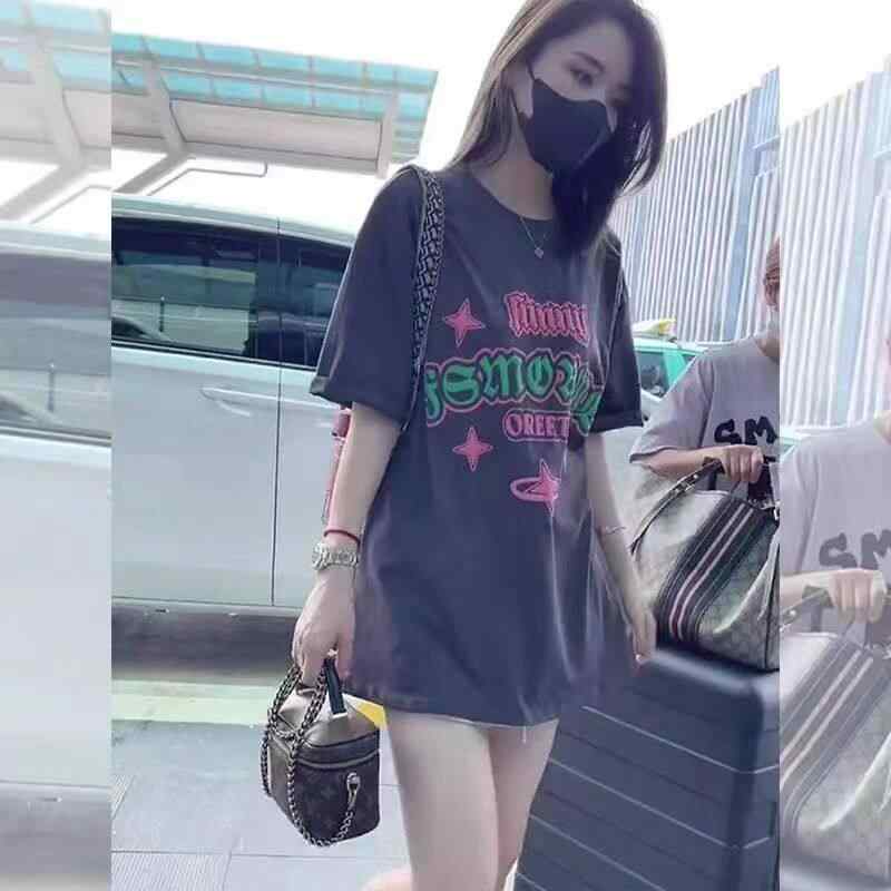 レディース 半袖 Tシャツ ダークグレー オーバーサイズ ゆったり 綿 夏用 フィット トップス 中長 吸湿速乾 軽量 コットン100 普段使い ビッグシルエット