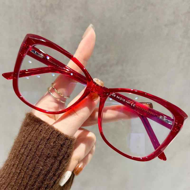レディース キャットアイ 眼鏡 レトロ 赤 ブルーライトカット 度なし ファッション メガネ かわいい ヴィンテージ スタイル 日常使い