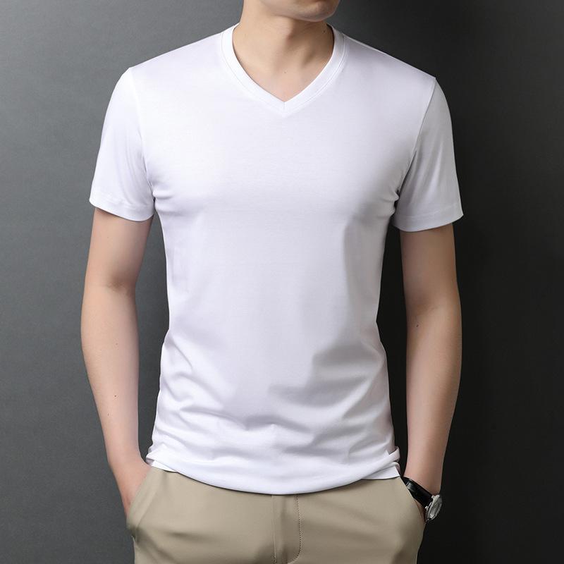 メンズ Tシャツ トップス 半袖 Vネック 綿 薄手 接触冷感 吸湿速乾 軽量 春夏 秋 普段使い カジュアル ブラック グレー ネイビー シンプル 通勤 外出 部屋着