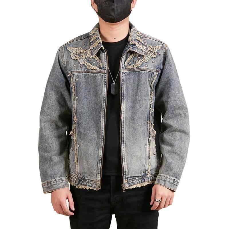 秋冬 メンズ 上衣 成人男性用 休? 厚地の外套 ビッグ大いさ アウトドア 普段使い走り ジップアップ ジーンズ原料品 生まれ変わり衣料繊維 軽さ 伸縮性 秋冬 表現スタイル 古典派音楽 ビンテージ 綿織物 混紡 生あたたかい 花の冠yd 座標 青碧系 薄墨色