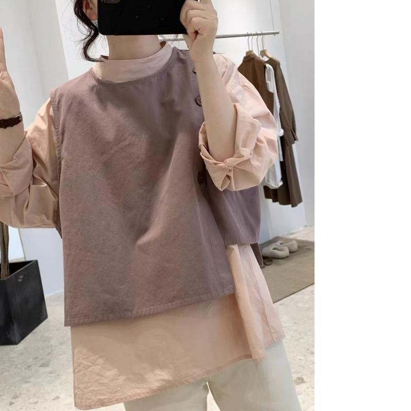 レディース 春夏 セットアップ プルオーバー 限りない 2点組 成人女性用 連合王国 分かりやすい トップス 長袖 綿混 軽さ 通い 普段使い走り 黒いこと 薄墨色 ベージュ ハイネック か細い相応う