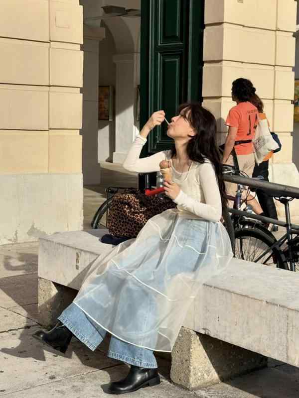 ワンピース 女性用 長丈 春夏 レース チュール 切り替え 韓国 高級感 仙女風 軽量 伸縮性 吸湿速乾 通勤 普段使い カジュアル ブラック ピンク系 アイボリー｜リバーパディ
