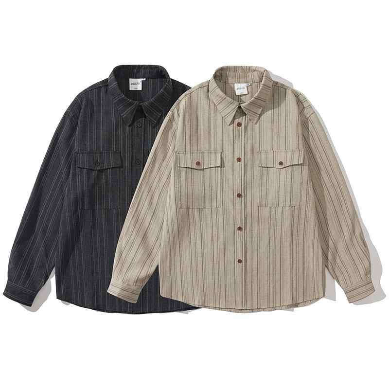 メンズ プルオーバー トップス 秋冬 縞模様 ゆったり影ぼうし 長袖 綿混 吸湿速乾 通い 普段使い走り 心地よい表現スタイル 黒いこと 米国海軍 薄墨色 軽さ 伸縮性