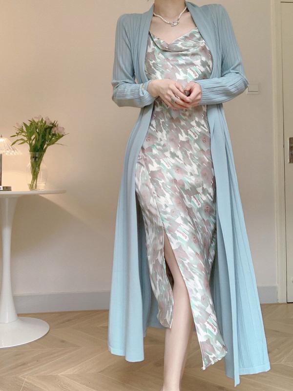 レディース 夏用 接触冷感 ニット カーディガン ゆったり ロング丈 UVカット 薄手 ショール 室内用 冷房対策 吸湿速乾 軽量