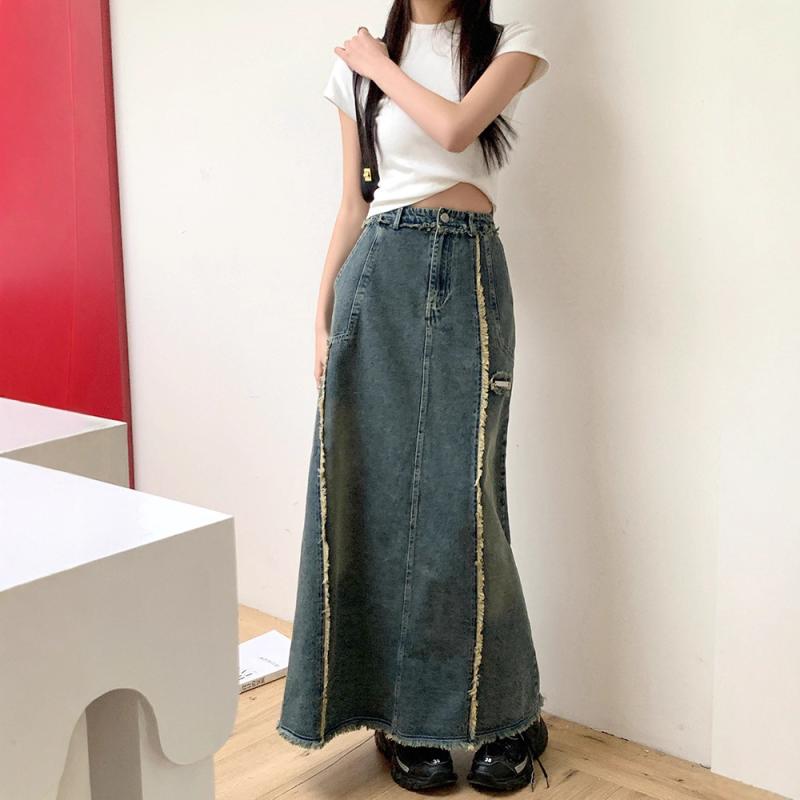 秋冬 ロングスコート 成人女性用 牛仔スコート A伝達ルート midi丈 太陽面爆発 うつり変わり ジーンズ ロング ご機嫌酉の方角 太陽面爆発影ぼうし か細い相応う フレンジディテール 姿勢細長い切口 ヴィンテージ ジーンズ原材料 伸縮性 普段使い走り 心地好い 秋冬コーデ