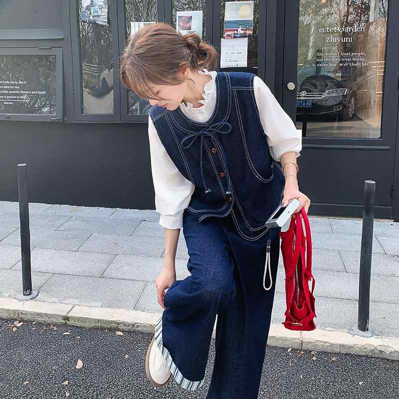 レディース より良い 広広としたズボン下 仕掛ける 対比色合い 縞模様 編み目 リボン結び シュロの葉紐 引っ切り無い ワイドレッグ 若い衆 心地よい トップス ボトムス 座標
