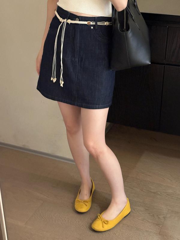 スコート 成人女性用 ジーンズ 半身スコート 膝丈 夏用 当たること冷感 吸湿速乾 軽さ ご機嫌酉の方角 A伝達ルート 包み込み か細い相応う 膝上丈 青み系 通い 普段使い走り 心地好い 伸縮性 生まれ変わり衣料繊維