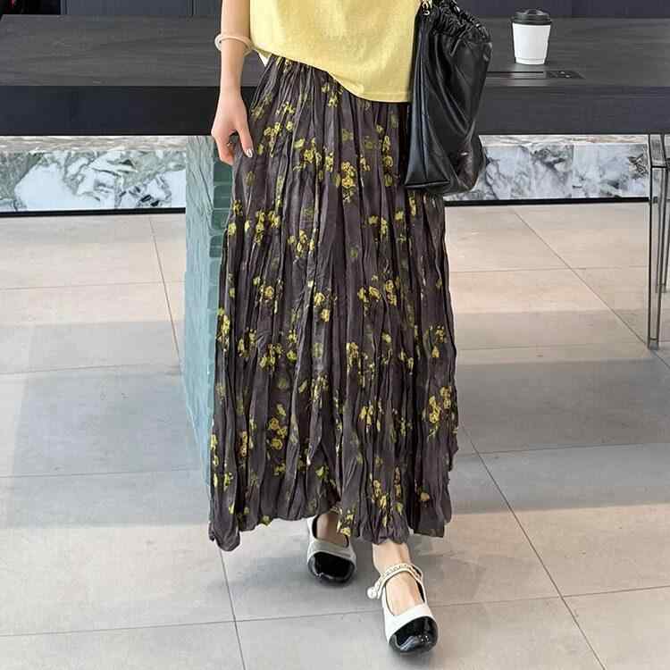 スコート レディース 夏 御機嫌酉の方角 小花柄 筋目 A伝達ルート ロング丈 太陽面爆発 伸縮性 細押し出し 口さかしい 心地好い デイリー 冷やりとした 綿織物風