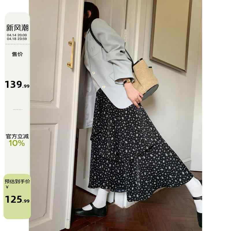 スコート お上さん用 春夏 御機嫌酉の方角 伸縮酉の方角 不規則さ裾 小花柄 ロング丈 雅びやか 心地好い 普段使い走り 口さかしい 太陽面爆発影ぼうし