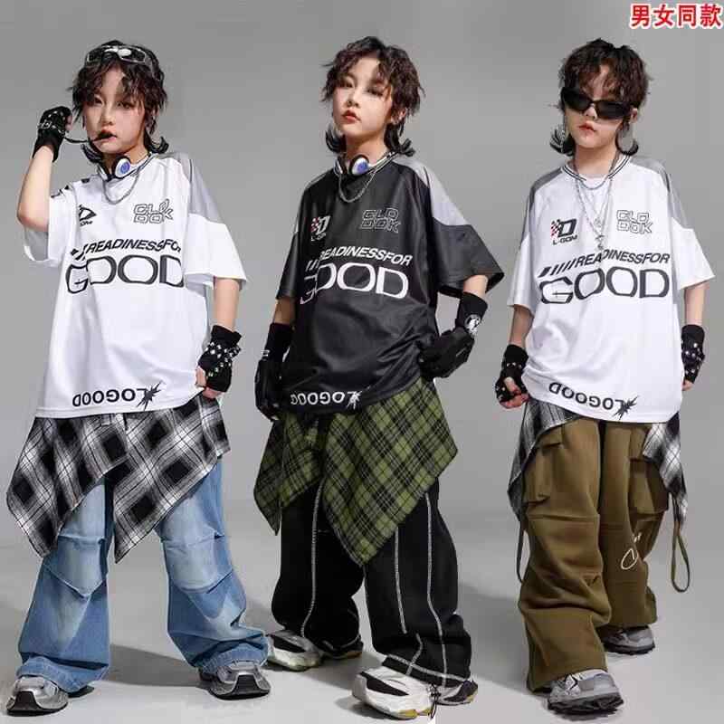 キッズ 男の子 女の子 ヒップホップ ストリートダンス パフォーマンス 衣装 セット 個性 クール ランウェイ ショー ドラム 演出 普段使い 伸縮性 軽量 綿素材