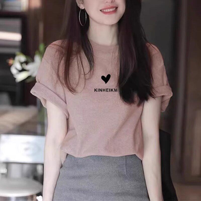 レディース ピンク 短袖 Tシャツ 夏用 ゆったり トップス 高級感 おしゃれ リラックス カジュアル スタイル 軽量 吸湿速乾