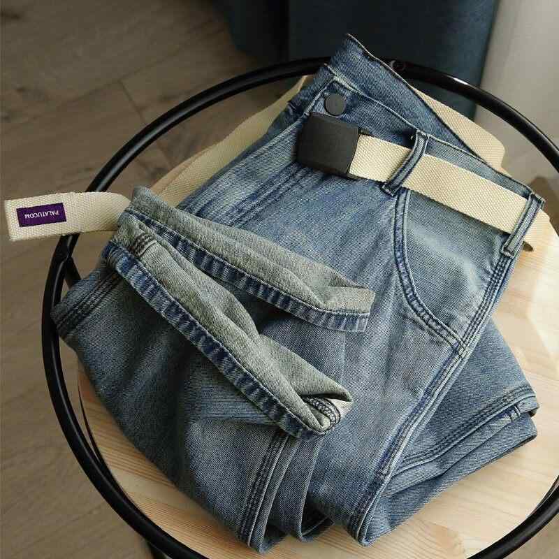 デニムパンツ ユニセックス フィット ストレートレッグ 水洗い加工 ワークウェア バギーパンツ ロング丈 カジュアル ストリート コットン素材 デニム生地 普段使い 男性用 女性用 カップルコーデ