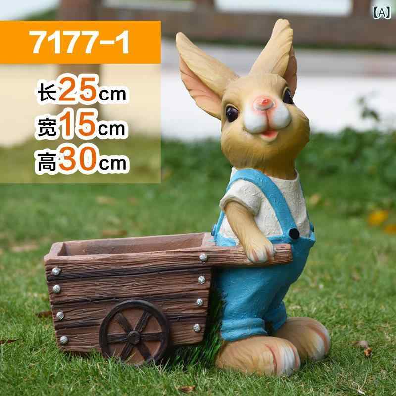 花盆 かわいい ウサギ 屋外 庭園 装飾 置き物 幼稚園 室外用 アニメ風 動物 景観 フィギュア プランター ガーデン オブジェ 耐候性 カラフル ベランダ 公園 子供向け インテリア