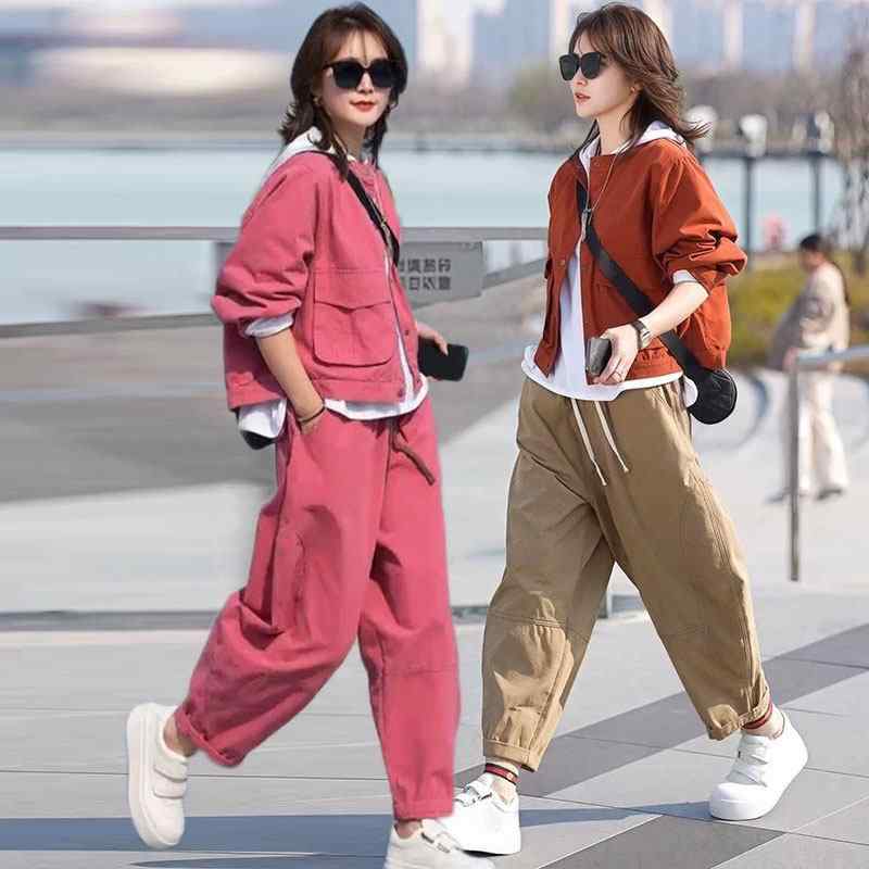 レディース 春夏 セットアップ カーディガン Tシャツ パンツ ゆったり フィット スリム シルエット 若見え カジュアル スタイル 通勤 普段使い 軽量 伸縮性