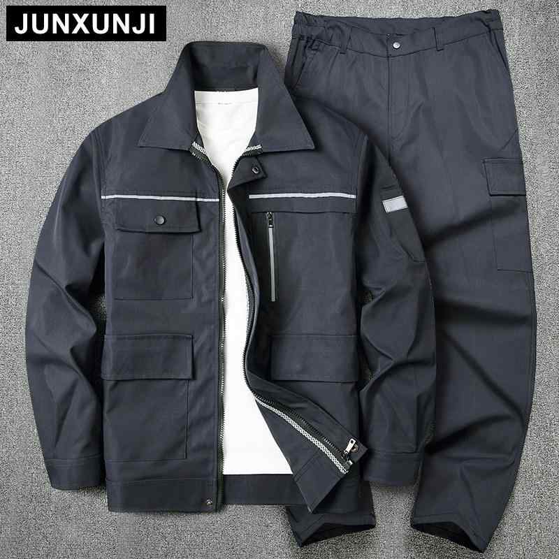 作業服 メンズ 春秋用 労働保護服 セット 伸縮素材 耐摩耗 耐久性 機能素材 建設現場作業 電工作業 自動車修理作業 工場作業 ユニフォーム 長袖上着