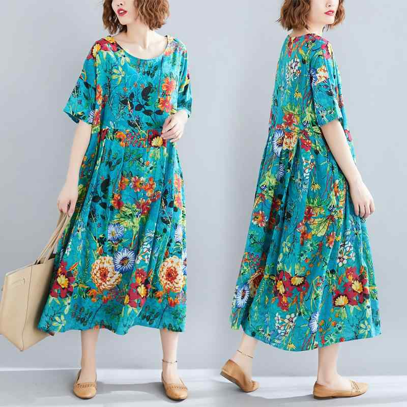 ワンピース レディース 春夏 大きいサイズ ゆったり ルーズフィット ファッション 女性用 ゆるい スリム効果 着回し ライトウェイト コットン混 コットン素材 コットン100 コットンライク フレッシュ カジュアル 日常使い 通勤 通学 デート デイリ